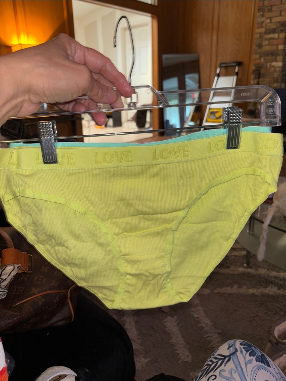 No Boundaries Yellow Lime Ribbed Bikini Panties